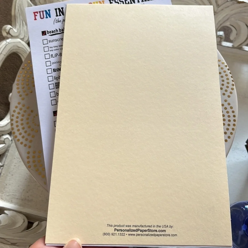 NWOT Packing Checklist / Notepad: “Vacationery” “The Fun In the Sun Esse…